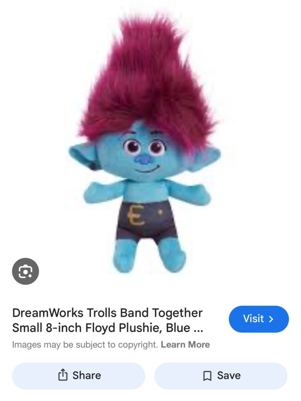 ISO DreamWorks Trolls Floyd Plush